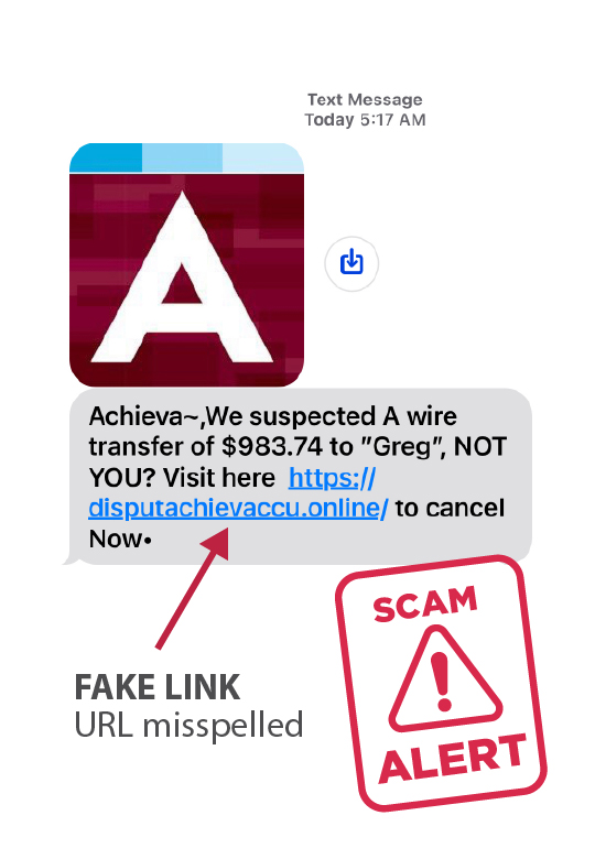 Text scam graphic