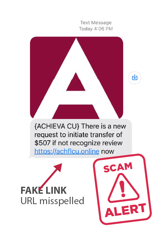 Text scam graphic